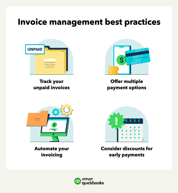 Invoice management best practices like tracking unpaid invoices.