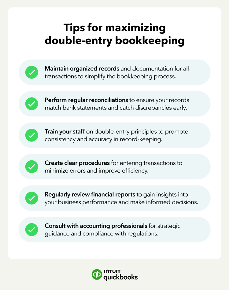 Tips for maximizing your double-entry bookkeeping.