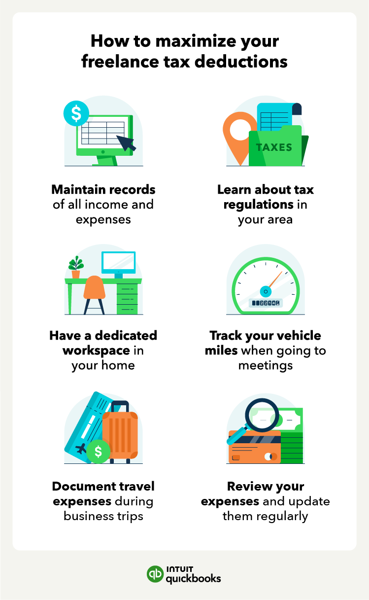 A list of tips on how to maximize freelance tax deductions.