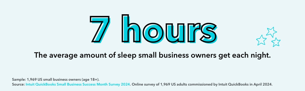 7 hours: the average amount of sleep small business owners get each night.