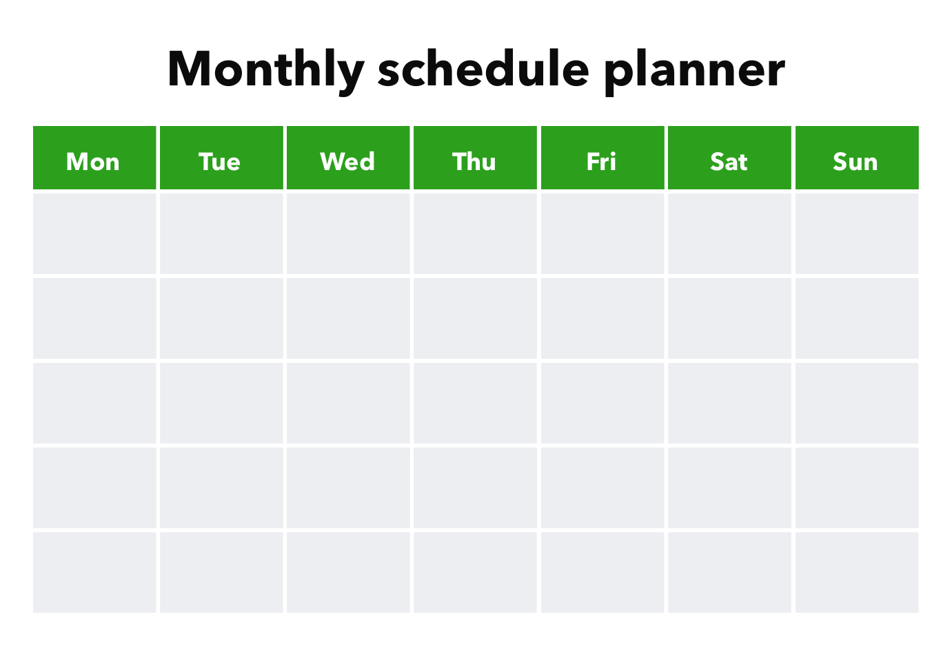 Monthly schedule planner
