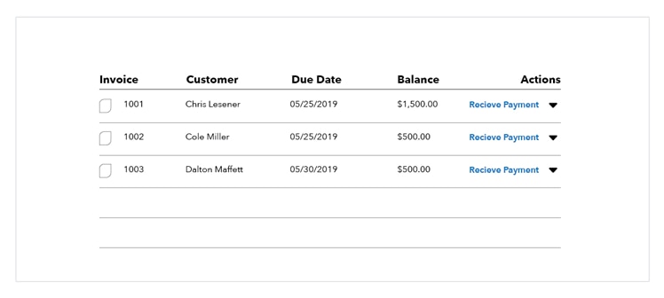 An example of an invoice