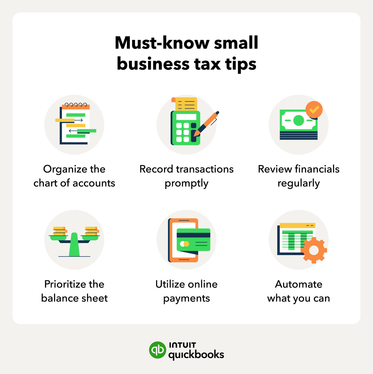 An illustration of the must-know small business tax tips.