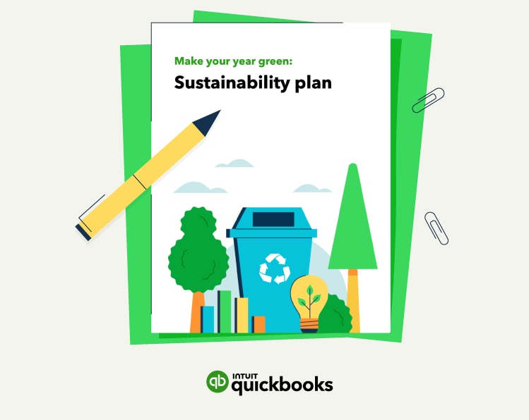 A mock-up of the sustainability plan template.