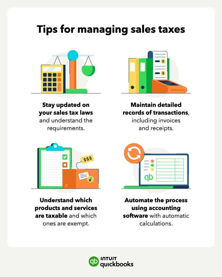 A list of tips on how to manage sales taxes.