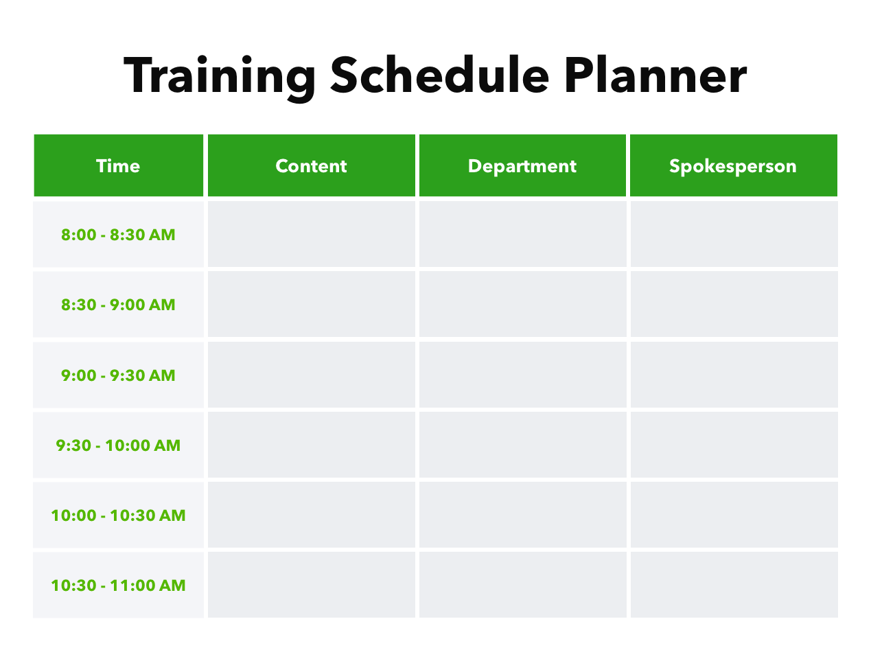 Training schedule planner