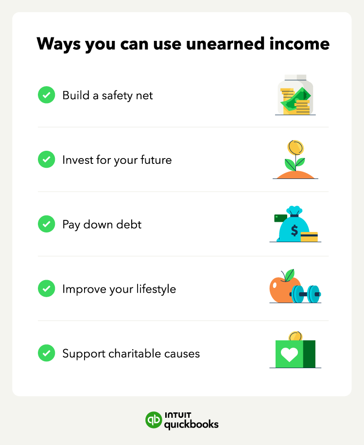 An illustration of the ways you can use unearned income.