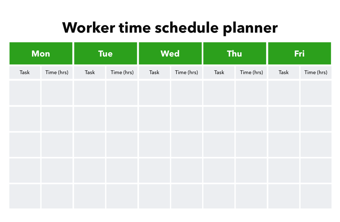 Worker time schedule planner