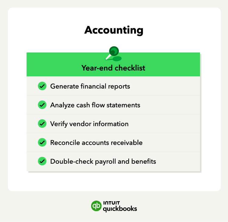 An accounting year-end checklist.