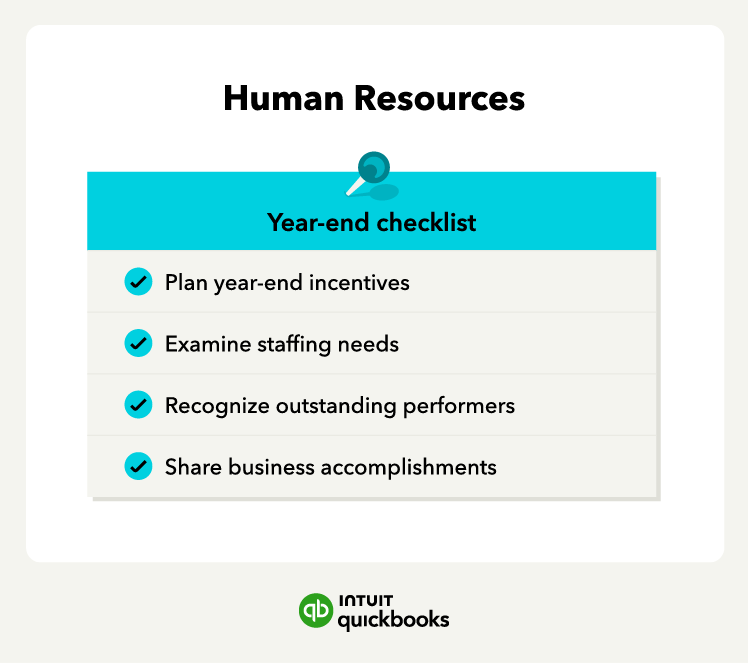 A year-end checklist for human resources.