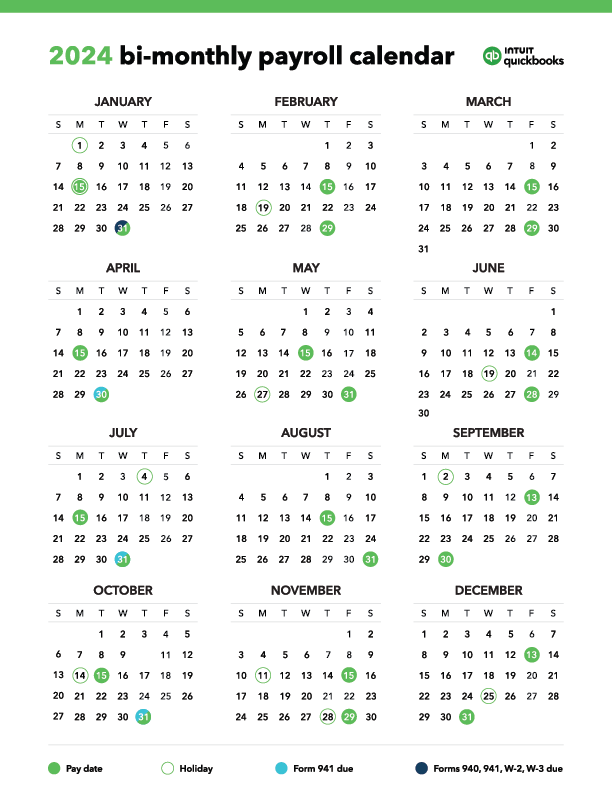 An illustration of a bimonthly payroll calendar.