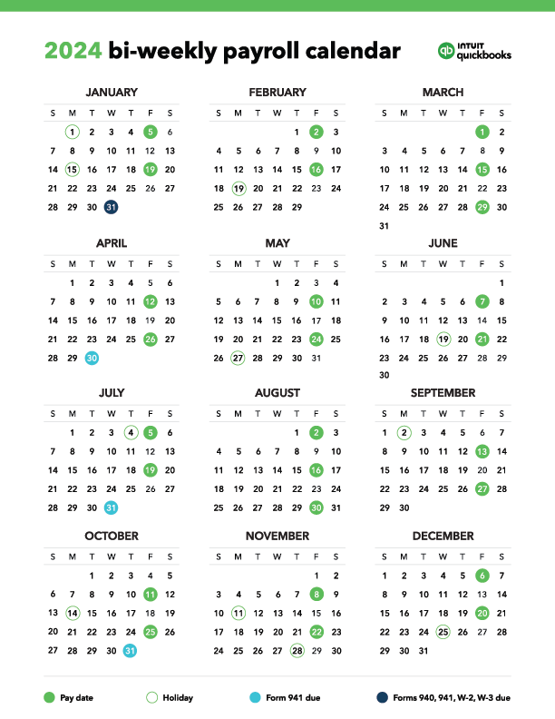 An illustration of a bi-weekly payroll calendar.