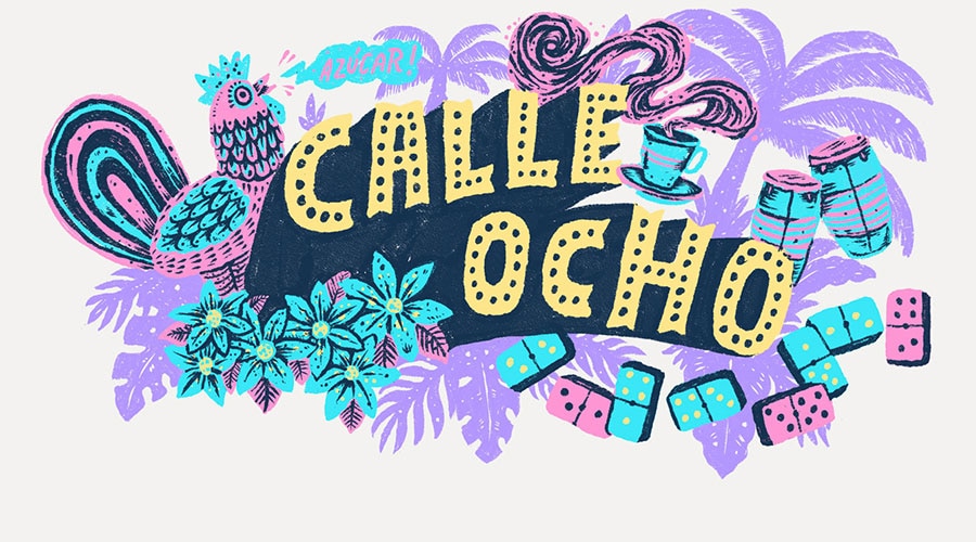 Calle Ocho illustration by Víctor Meléndez