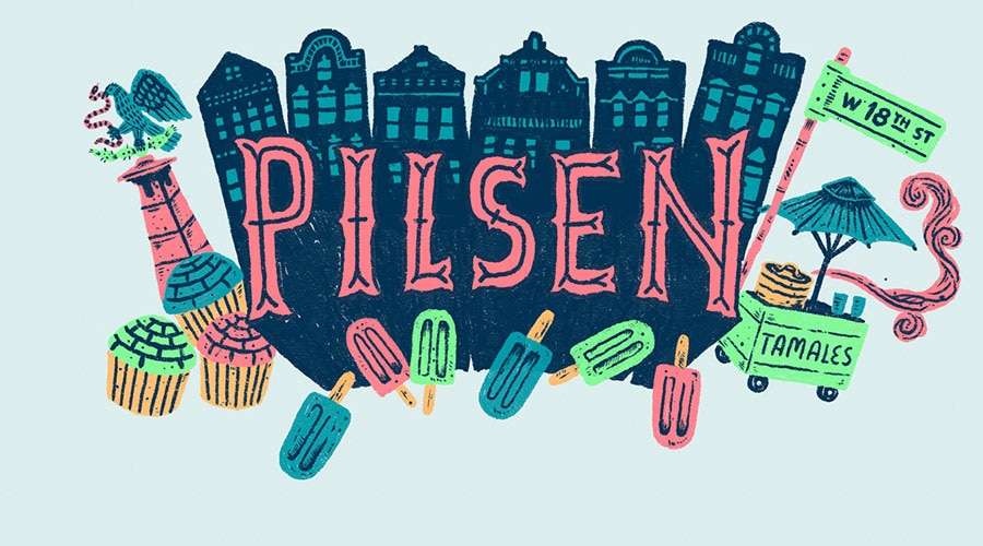 Pilsen illustration by Víctor Meléndez