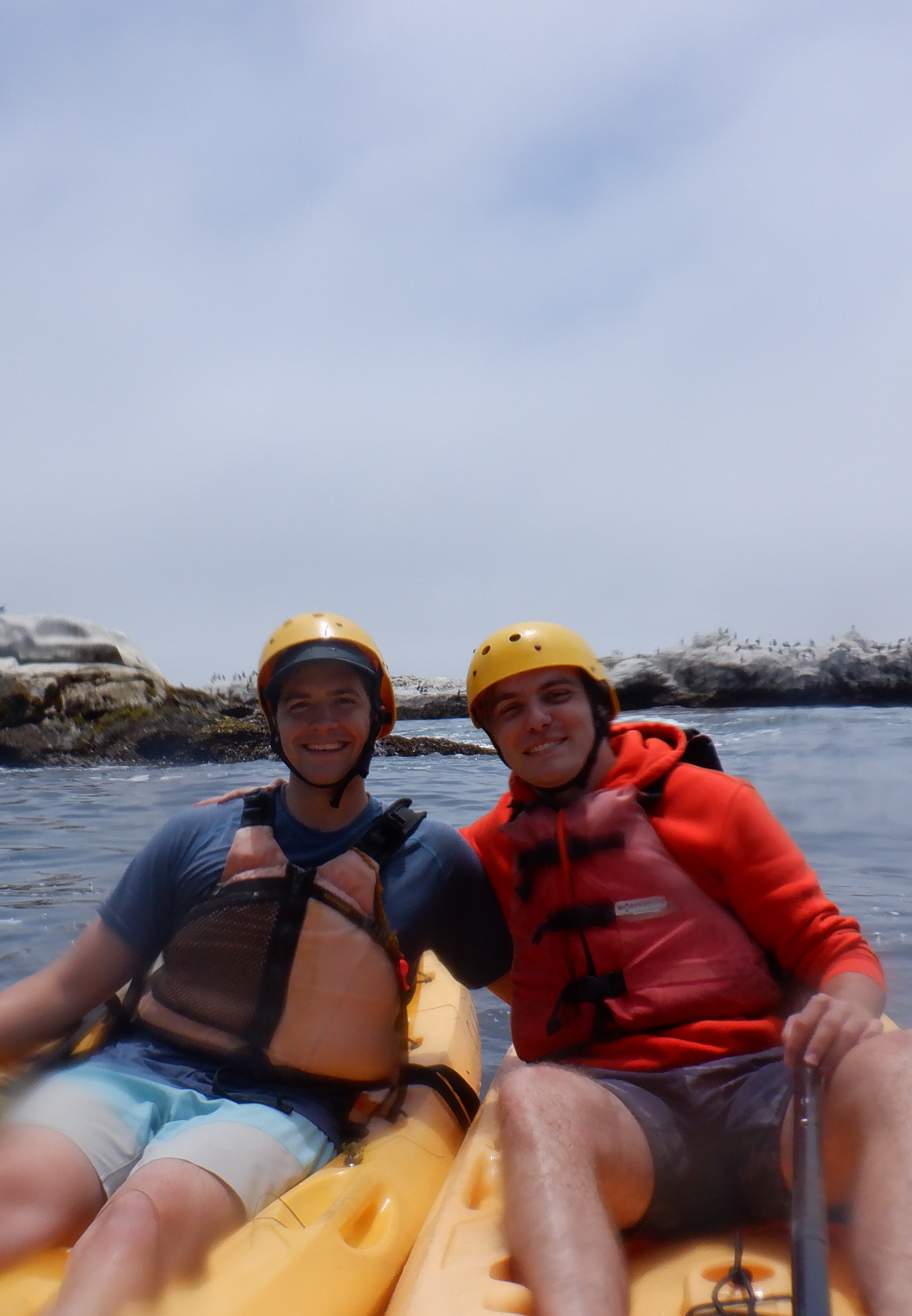 Benjamin Arts and Matthew Reis take a selfie in kayaks