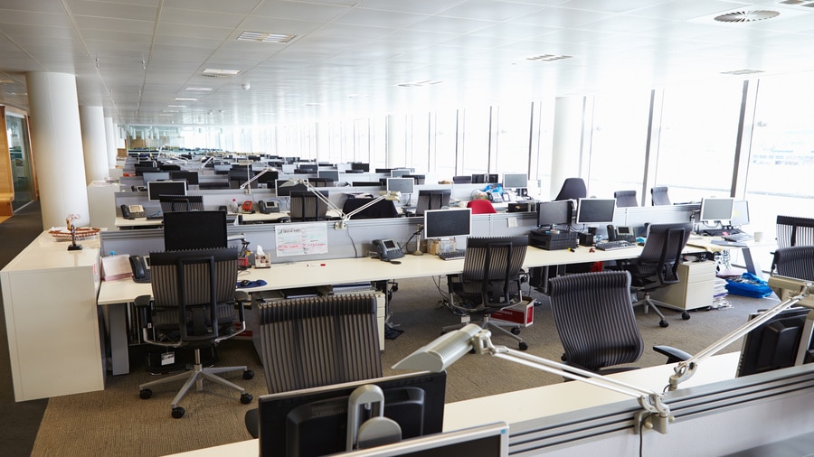 Empty modern open plan corporate office