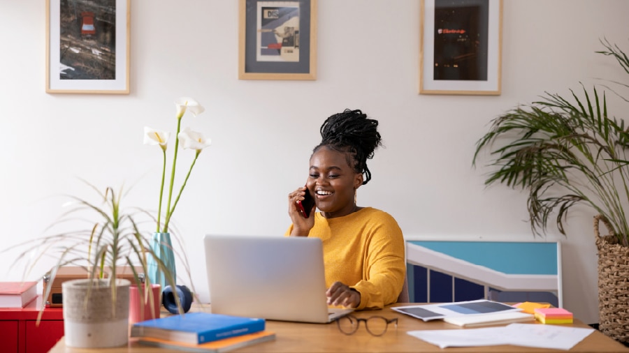 A business owner researching how to start a business at home.