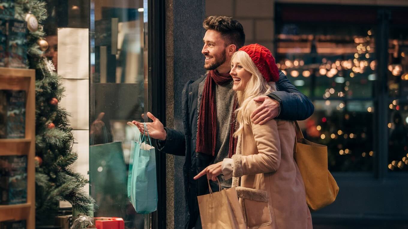 a couple doing some window shopping