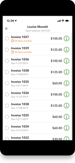 Go Payment Invoice screen