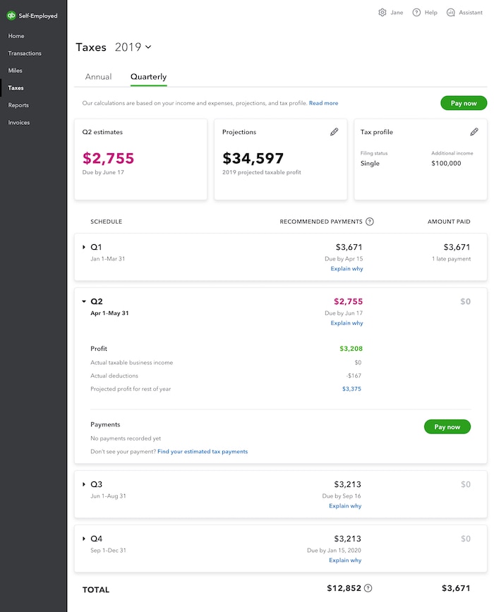 Tax Tab - Quarterly