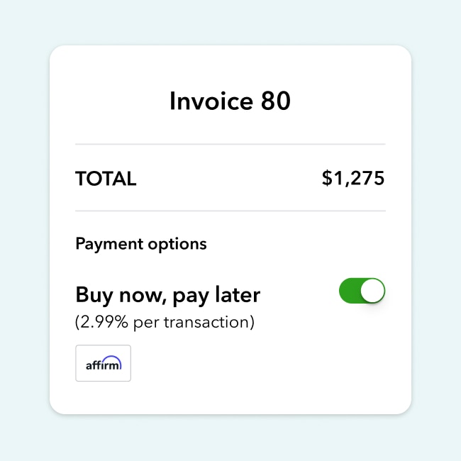 Digital invoice with buy now pay later option