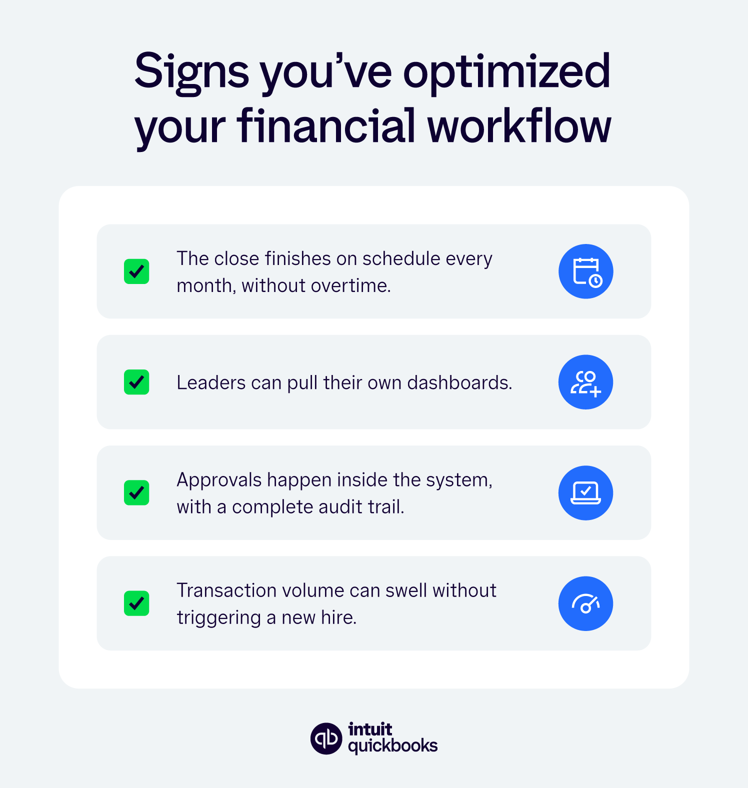 An image showing the signs you've removed the bottlenecks that slow growth.