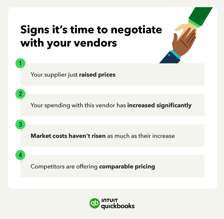 Signs it’s time to negotiate with your vendors.