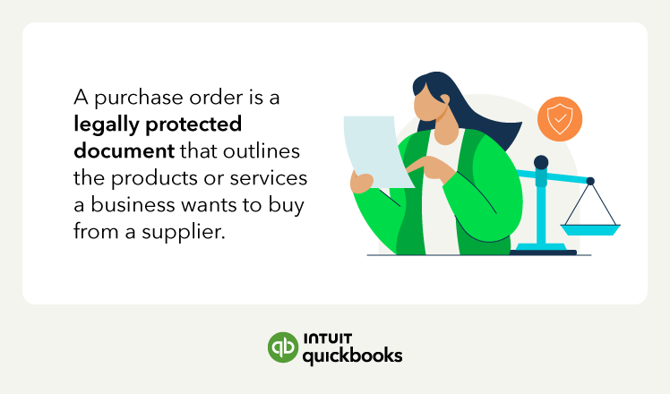 An image stating the definition of a purchase order.