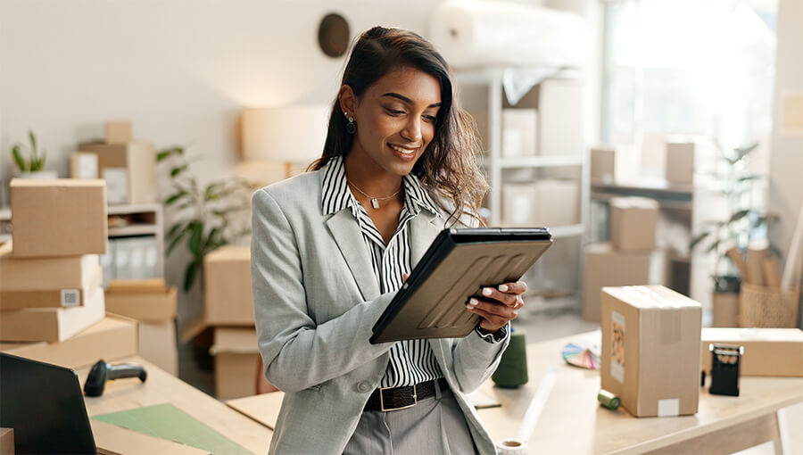 A business owner reviewing doubtful accounts.