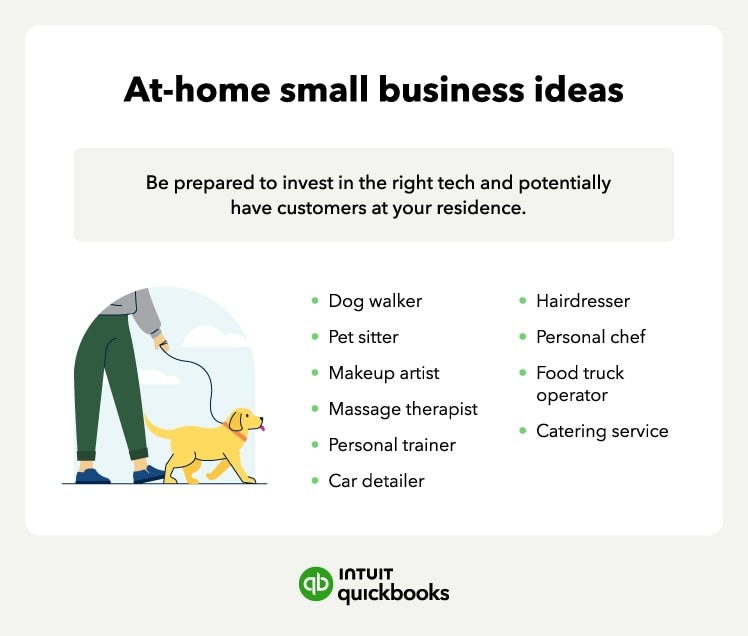 A list of at-home small business ideas.