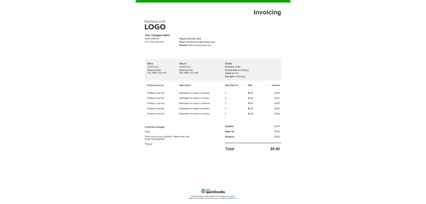 Sample invoicing template for veterinarians 