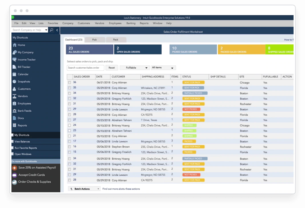 Business inventory management quickbook add on