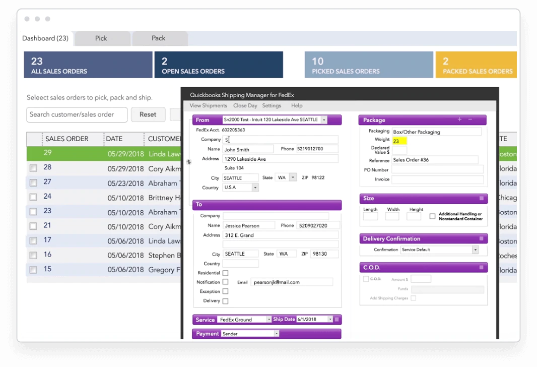 Manage shipping right from QuickBooks