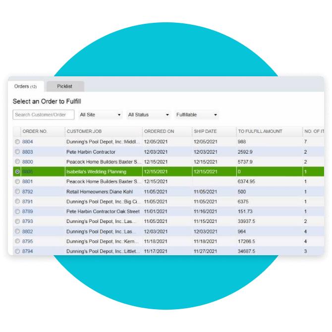 QuickBooks Enterprise fulfill orders interface detail