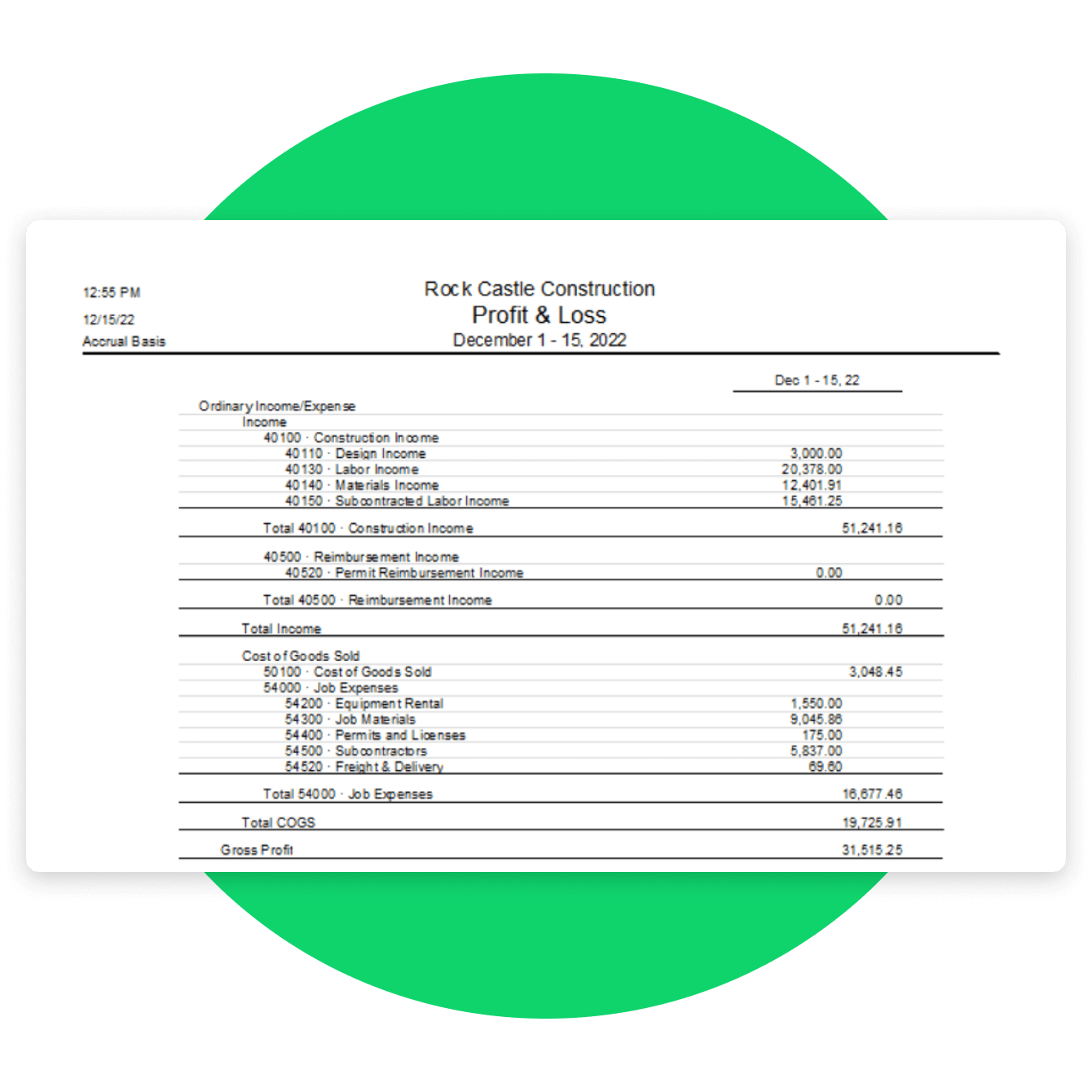 QuickBooks Desktop Enterprise report interface detail