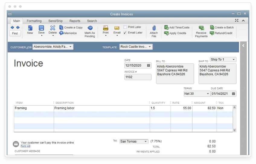 how to create an invoice in quicken home and business 2017