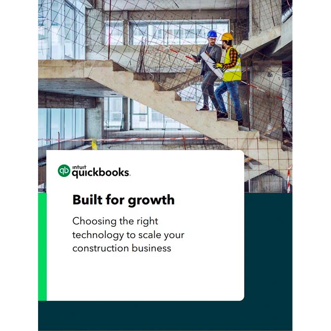 Cover of ebook titled "built for growth" with construction workers