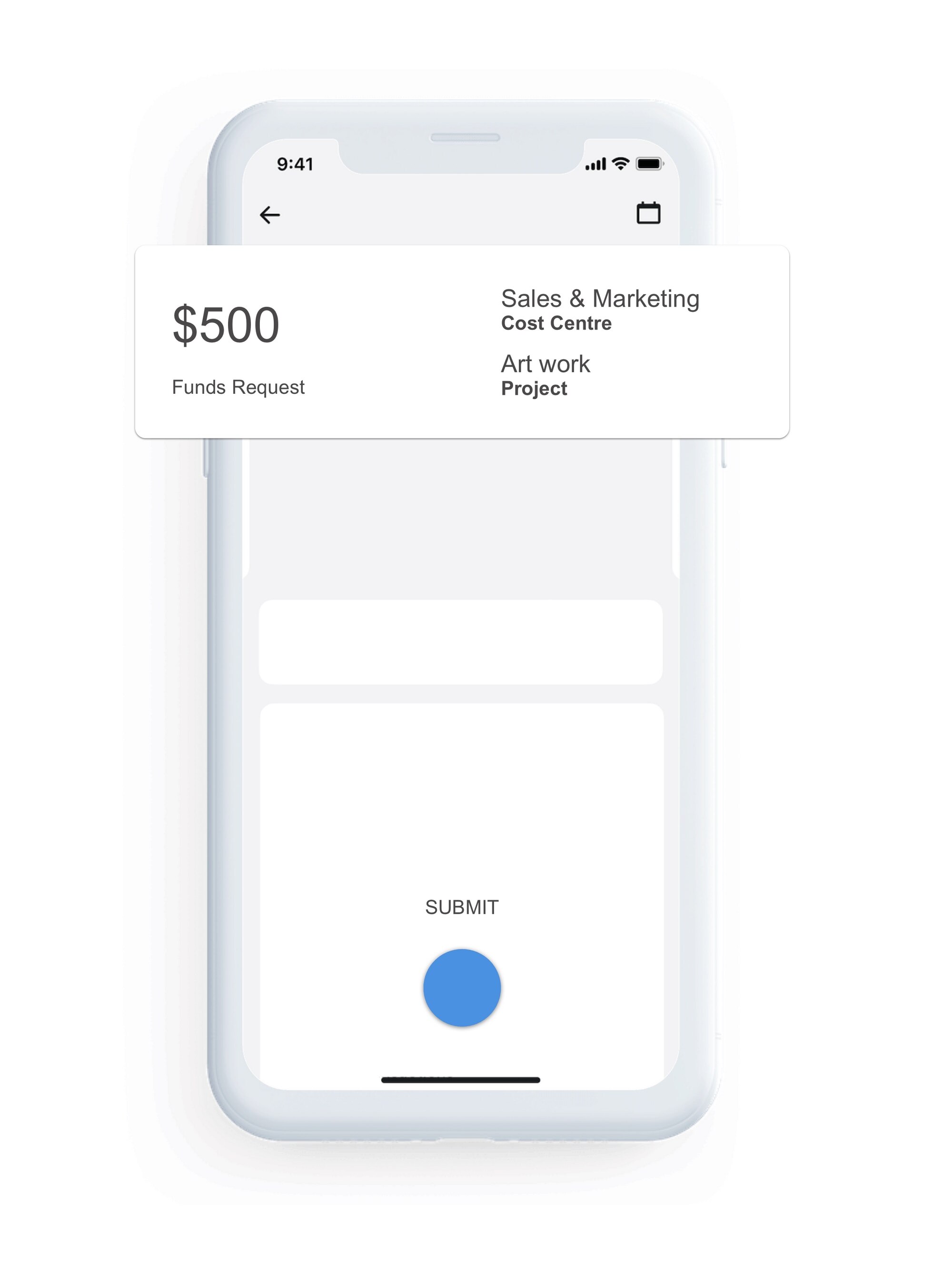Mobile phone remotely approving fund requests with Penny app