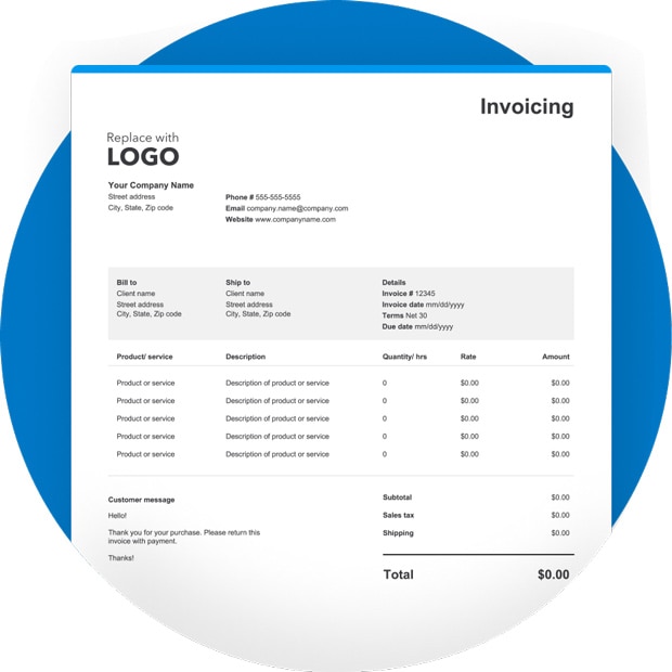 need a receipt invoice PDF template