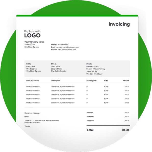 Image of a contractor invoice