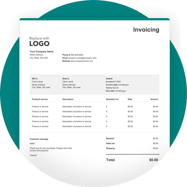 Image of a freelance invoice