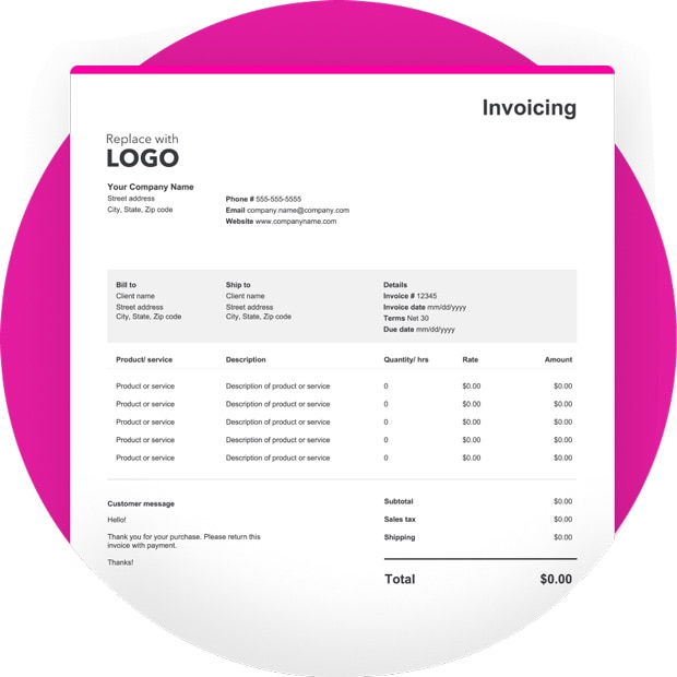 Image of a legal invoice