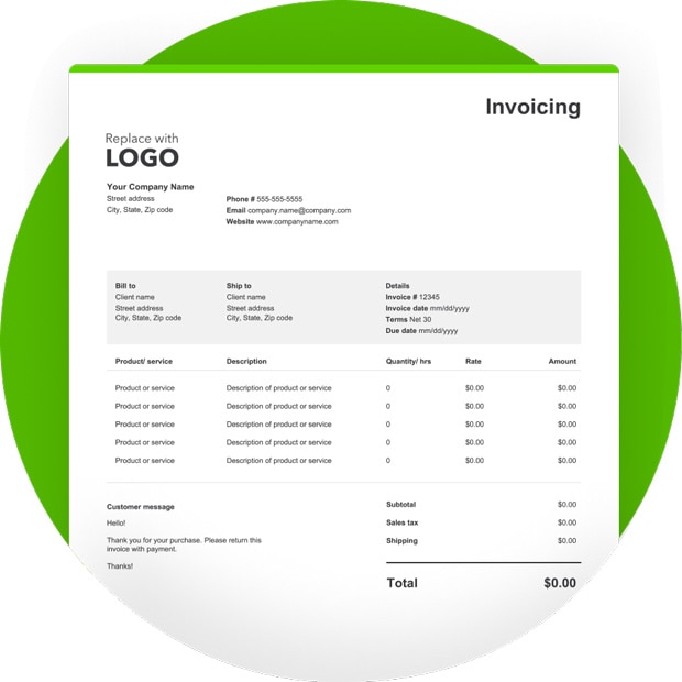 Image of a property management invoice