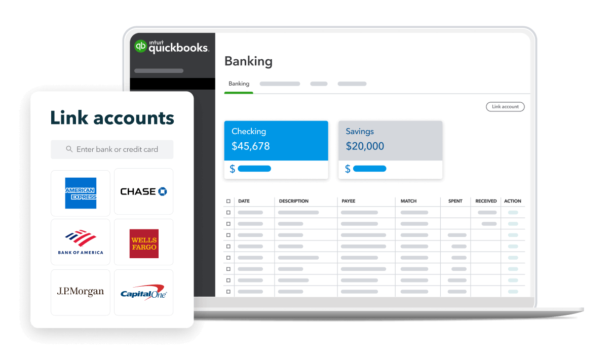 Link bank accounts to track expenses in QuickBooks