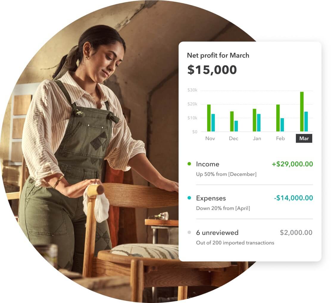 QuickBooks for small business see what you make and spend