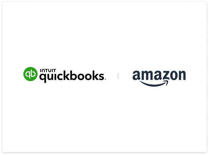 QuickBooks logo and Amazon logo.