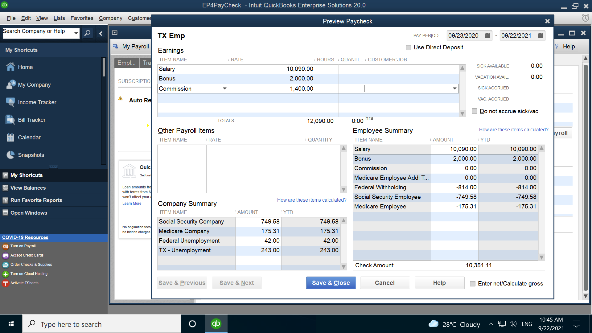 quickbooks payroll service cost