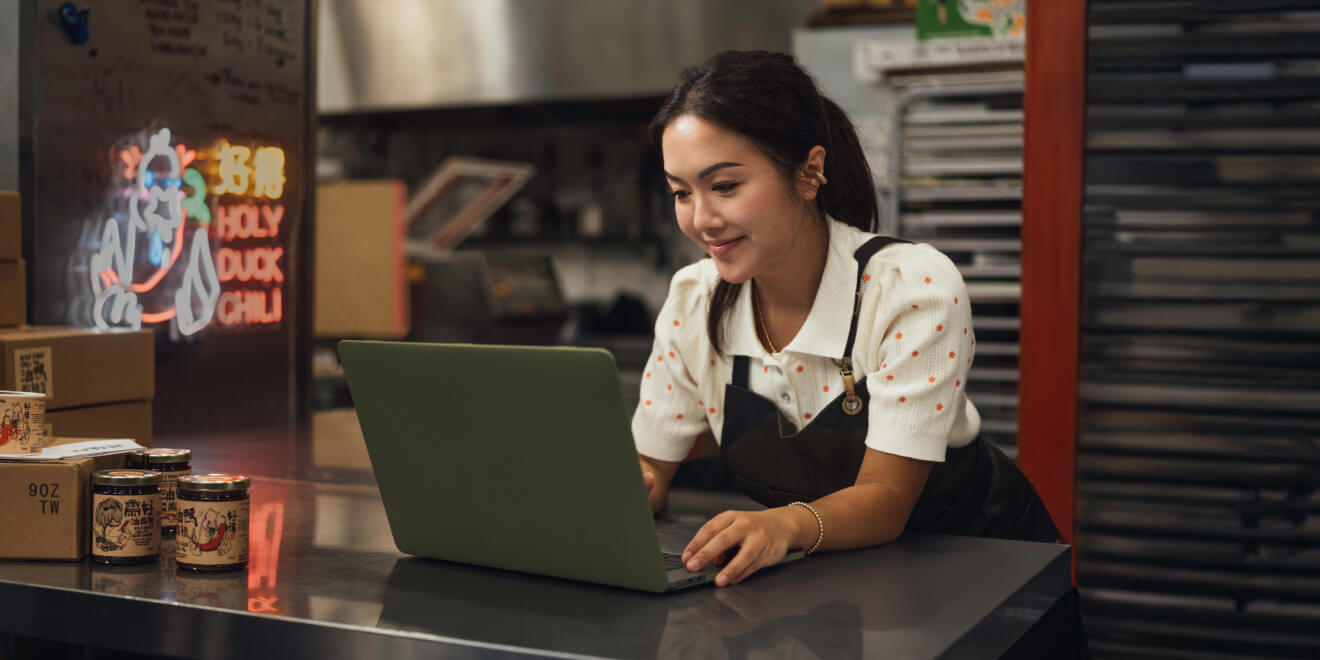 Person working on the laptop