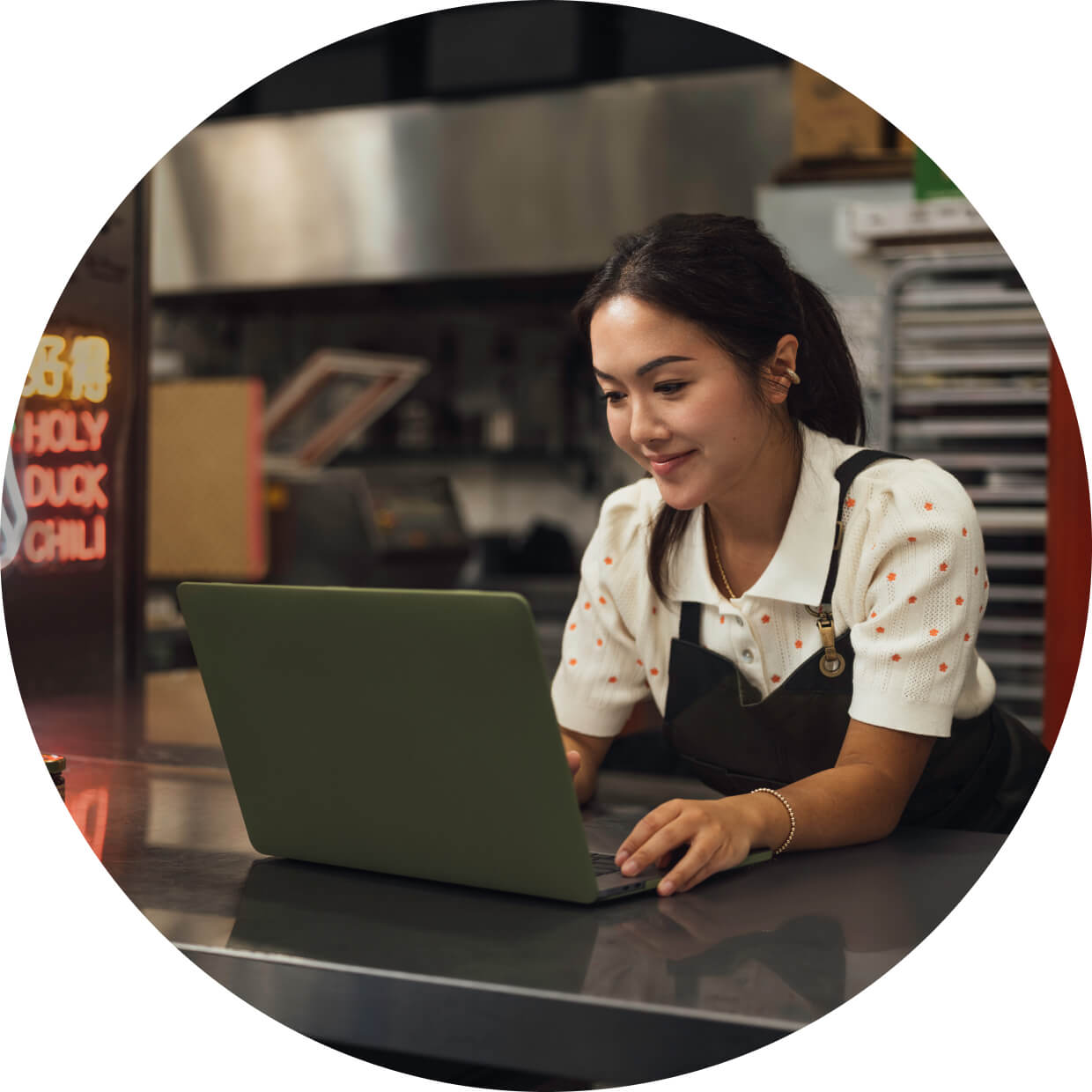 Person working on the laptop