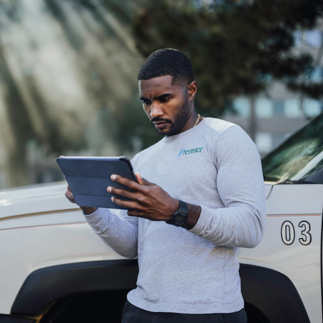 Person working on a tablet